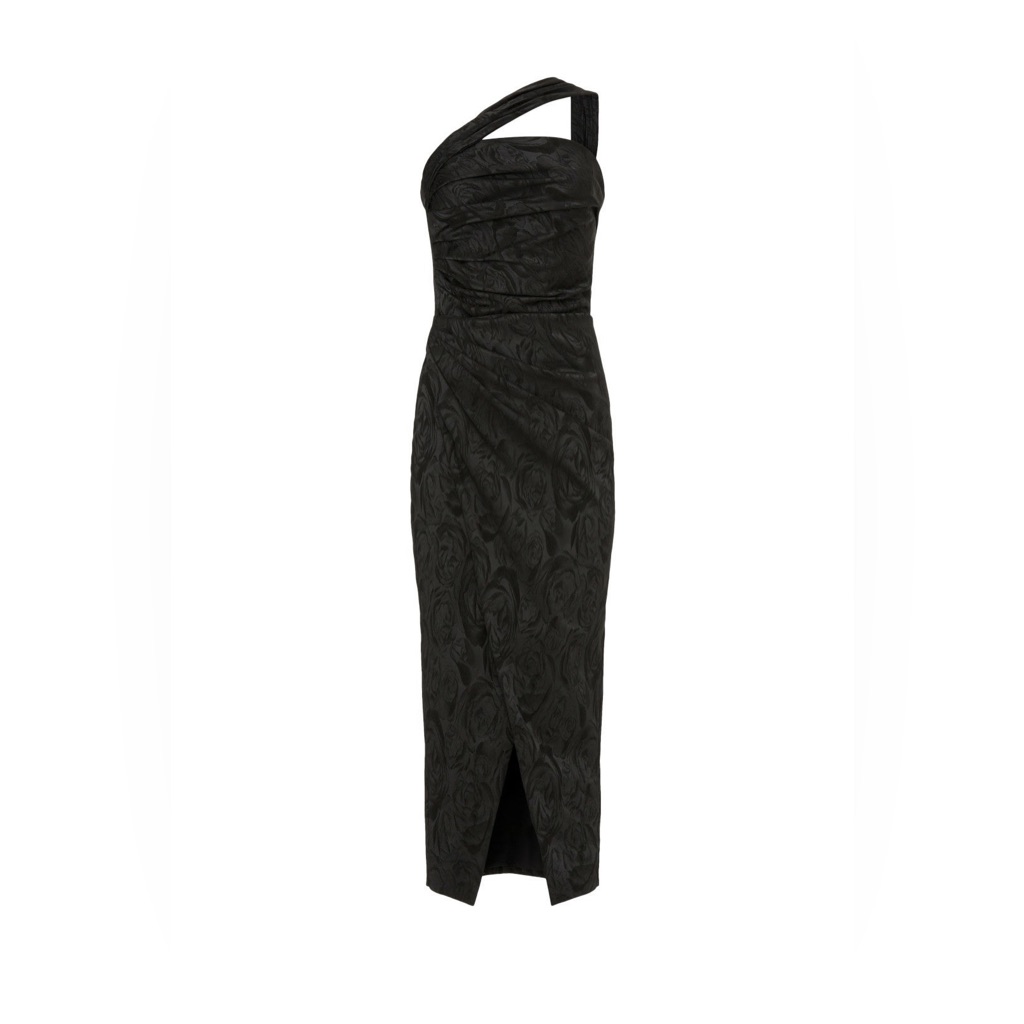 Shoshanna Midnight Trish Midi Dress In Black Jacquard | 6